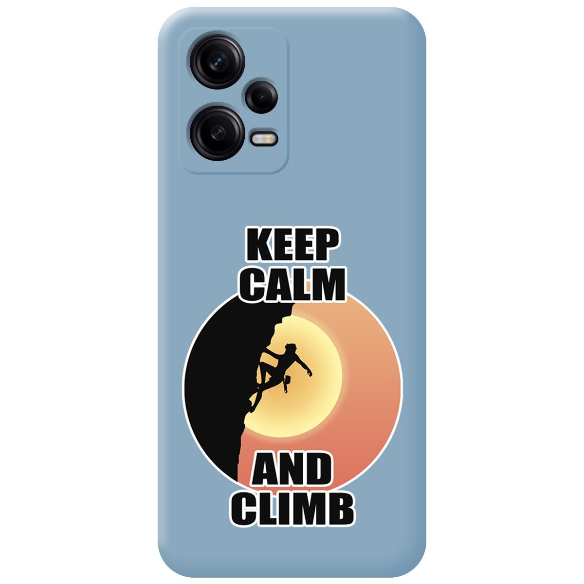 Funda Silicona Líquida Azul compatible con Xiaomi Redmi Note 12 Pro+ Plus 5G diseño Mujer Escalada Dibujos