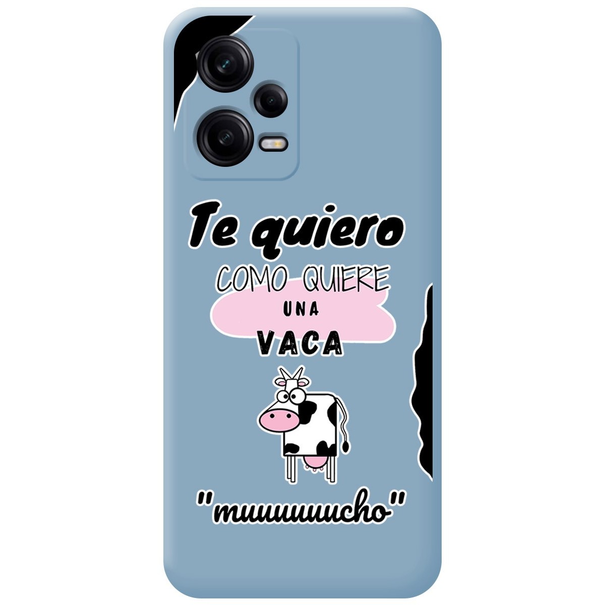 Funda Silicona Líquida Azul compatible con Xiaomi Redmi Note 12 Pro+ Plus 5G diseño Vaca Dibujos