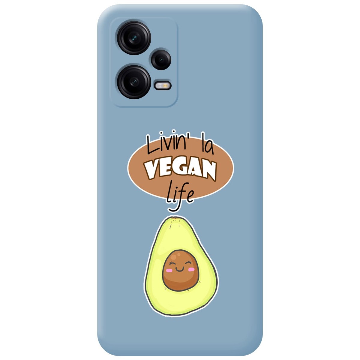 Funda Silicona Líquida Azul compatible con Xiaomi Redmi Note 12 Pro+ Plus 5G diseño Vegan Life Dibujos