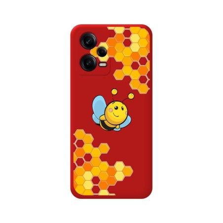 Funda Silicona Líquida Roja compatible con Xiaomi Redmi Note 12 Pro+ Plus 5G diseño Abeja Dibujos
