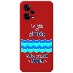 Funda Silicona Líquida Roja compatible con Xiaomi Redmi Note 12 Pro+ Plus 5G diseño Agua Dibujos