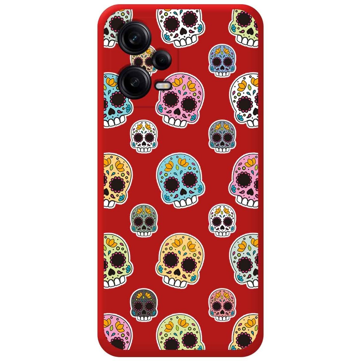 Funda Silicona Líquida Roja compatible con Xiaomi Redmi Note 12 Pro+ Plus 5G diseño Catrina Dibujos
