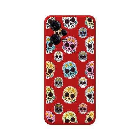 Funda Silicona Líquida Roja compatible con Xiaomi Redmi Note 12 Pro+ Plus 5G diseño Catrina Dibujos