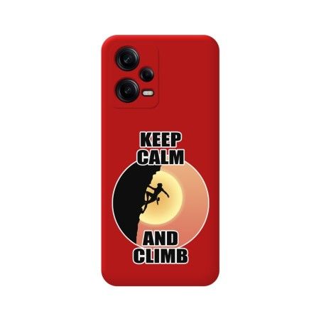Funda Silicona Líquida Roja compatible con Xiaomi Redmi Note 12 Pro+ Plus 5G diseño Mujer Escalada Dibujos
