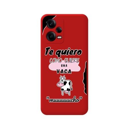 Funda Silicona Líquida Roja compatible con Xiaomi Redmi Note 12 Pro+ Plus 5G diseño Vaca Dibujos