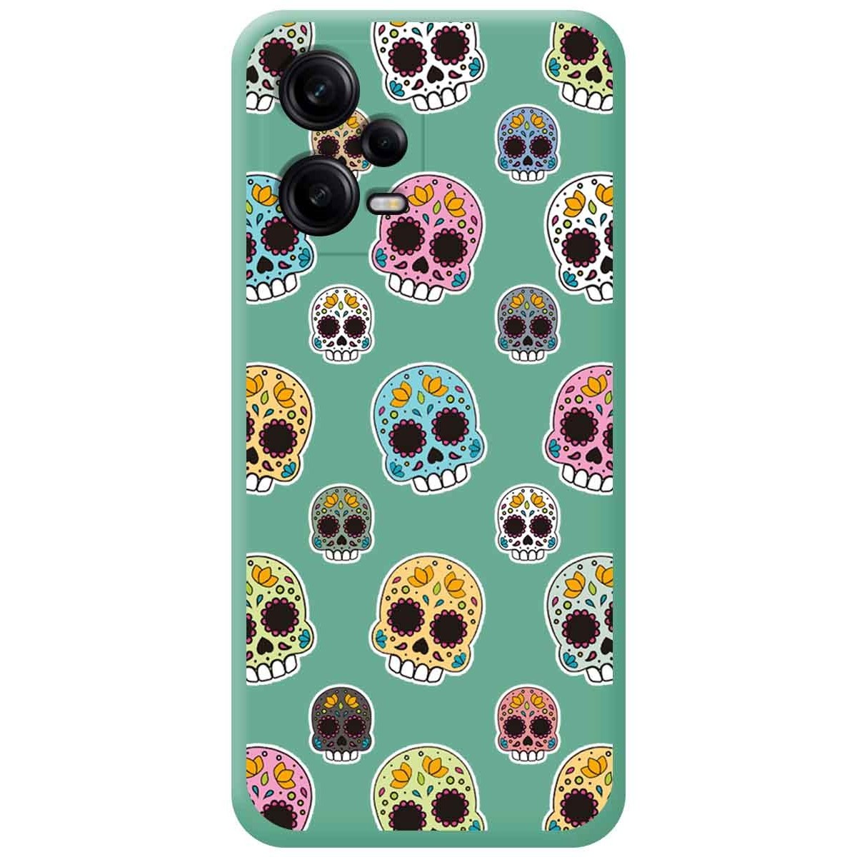 Funda Silicona Líquida Verde compatible con Xiaomi Redmi Note 12 Pro+ Plus 5G diseño Catrina Dibujos