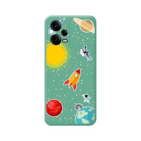 Funda Silicona Líquida Verde compatible con Xiaomi Redmi Note 12 Pro+ Plus 5G diseño Espacio Dibujos