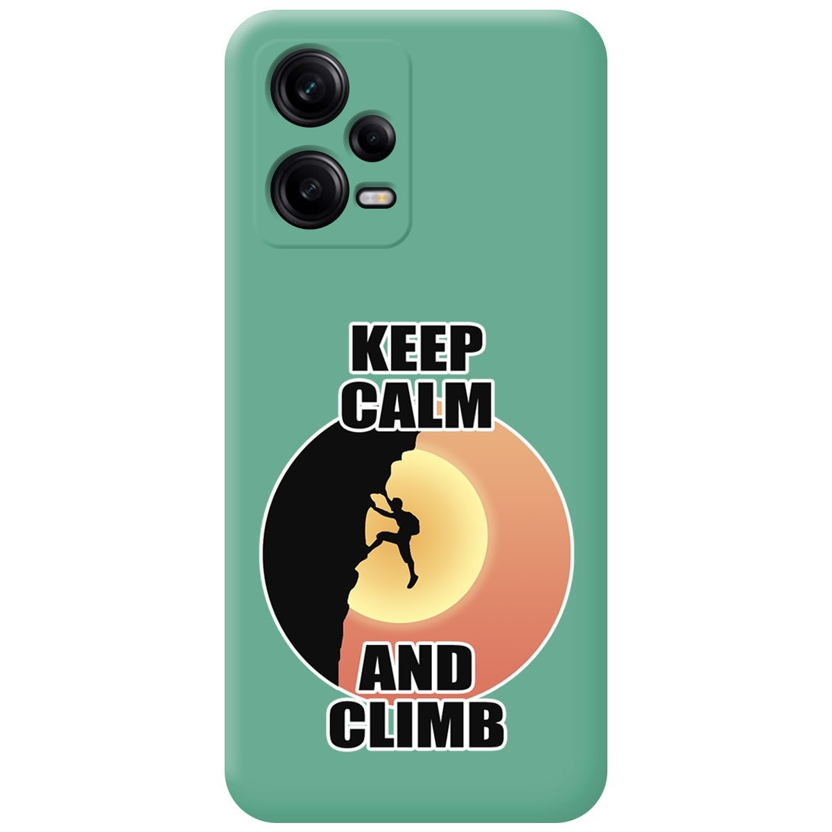 Funda Silicona Líquida Verde compatible con Xiaomi Redmi Note 12 Pro+ Plus 5G diseño Hombre Escalada Dibujos