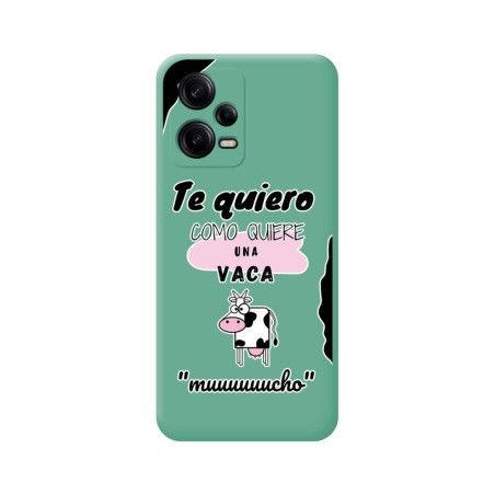 Funda Silicona Líquida Verde compatible con Xiaomi Redmi Note 12 Pro+ Plus 5G diseño Vaca Dibujos