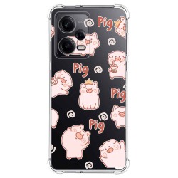 Funda Silicona Antigolpes compatible con Xiaomi Redmi Note 12 Pro+ Plus 5G diseño Cerdos Dibujos