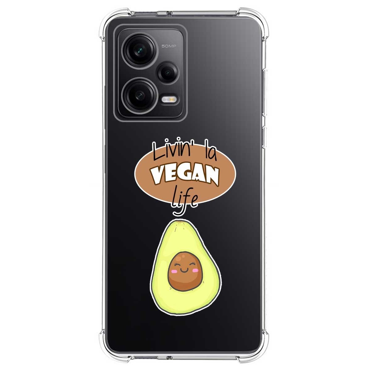 Funda Silicona Antigolpes compatible con Xiaomi Redmi Note 12 Pro+ Plus 5G diseño Vegan Life Dibujos
