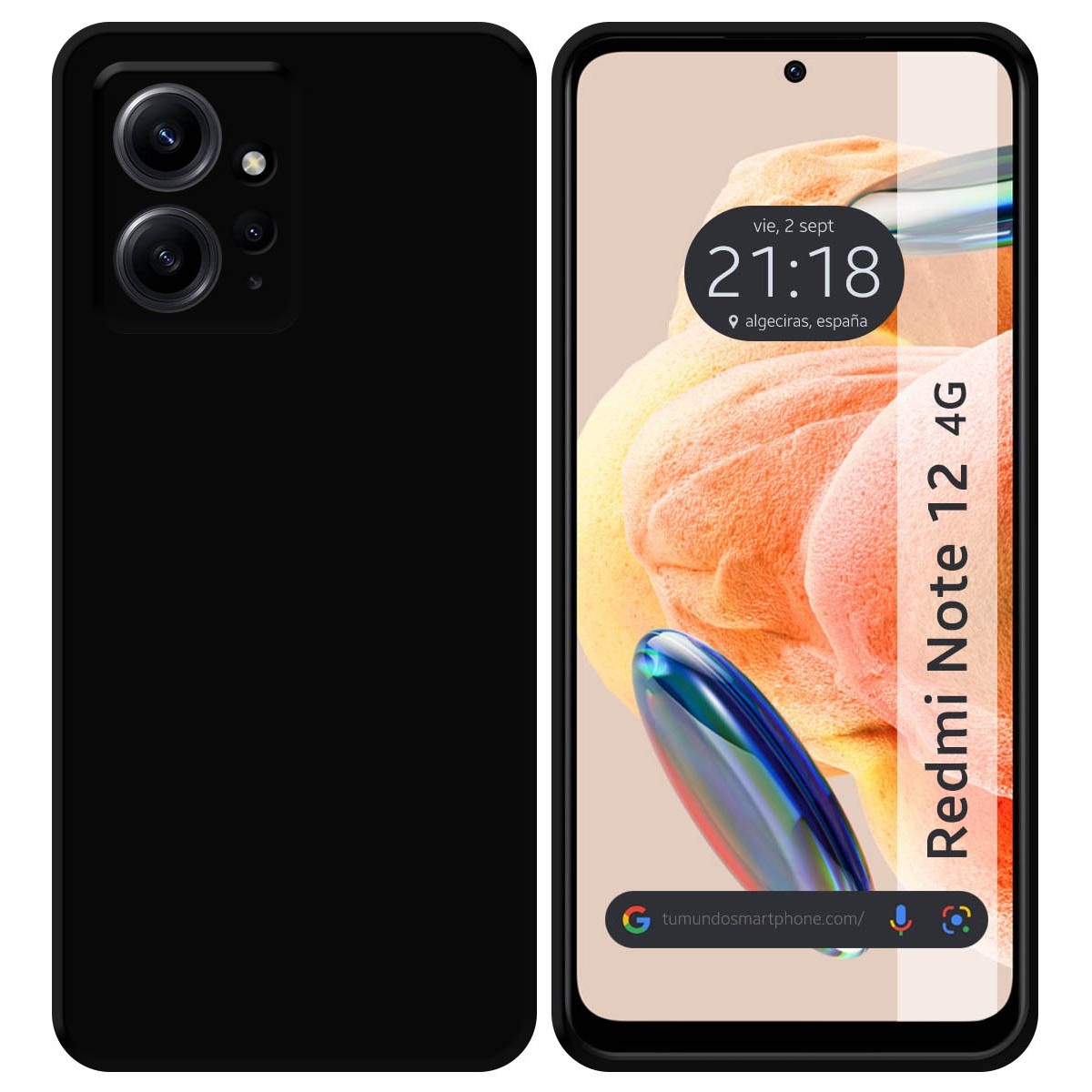 Funda Silicona Gel TPU Negra compatible con Xiaomi Redmi Note 12 4G