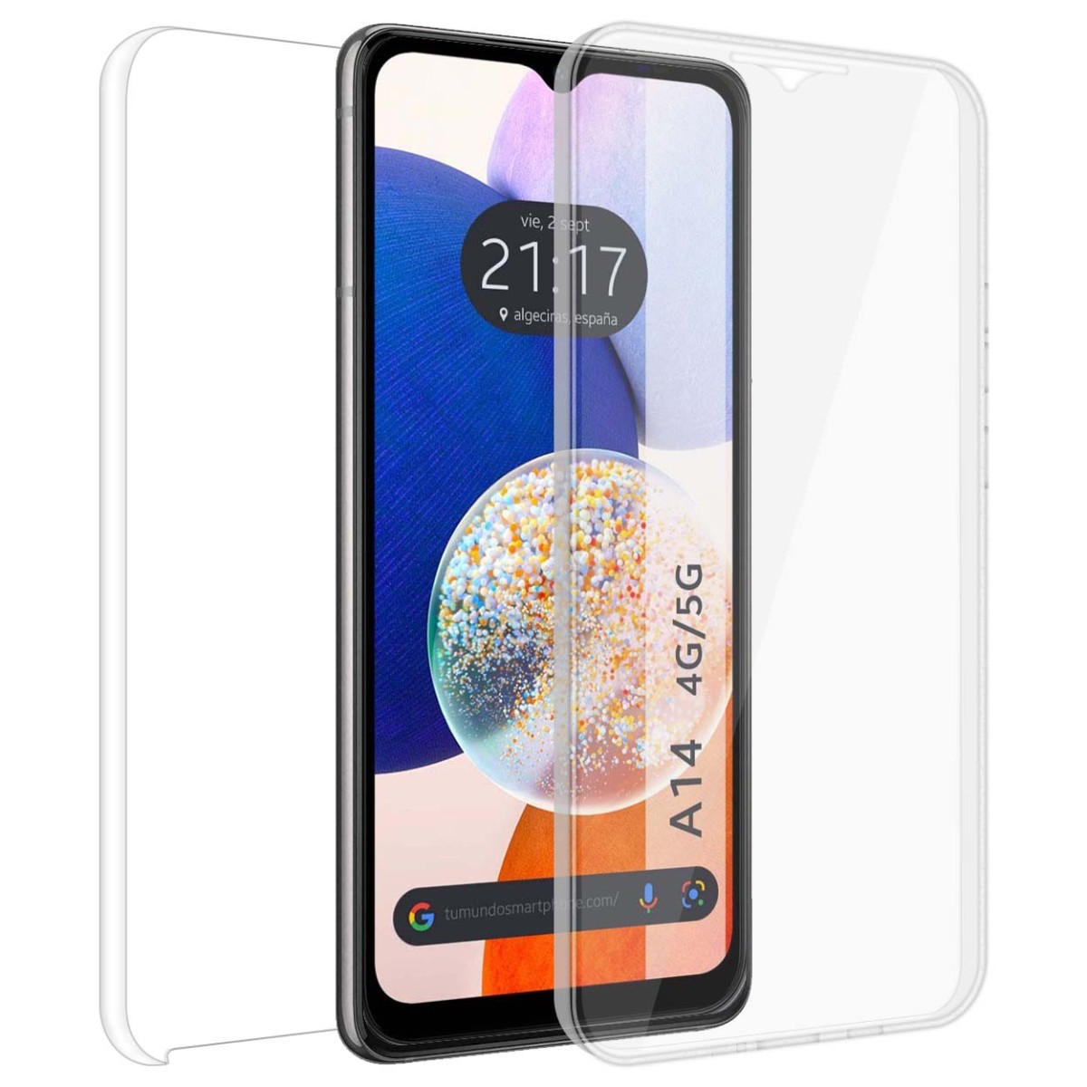 Funda Doble Transparente Pc + Tpu Full Body 360 para Samsung Galaxy A14 4G / 5G