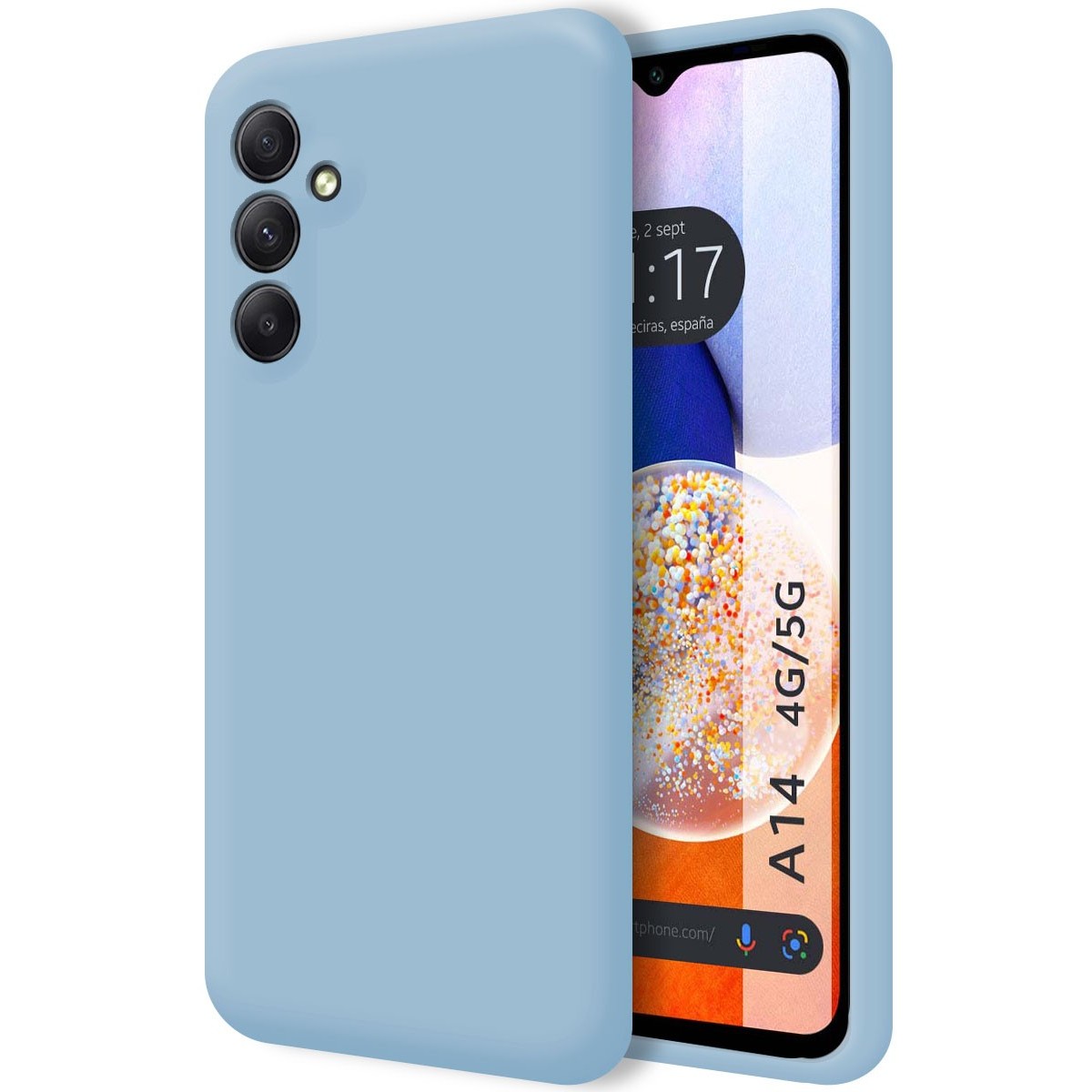 Funda Silicona Líquida Ultra Suave para Samsung Galaxy A14 4G / 5G color Azul