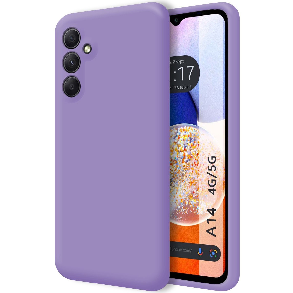 Funda Silicona Líquida Ultra Suave para Samsung Galaxy A14 4G / 5G color Morada