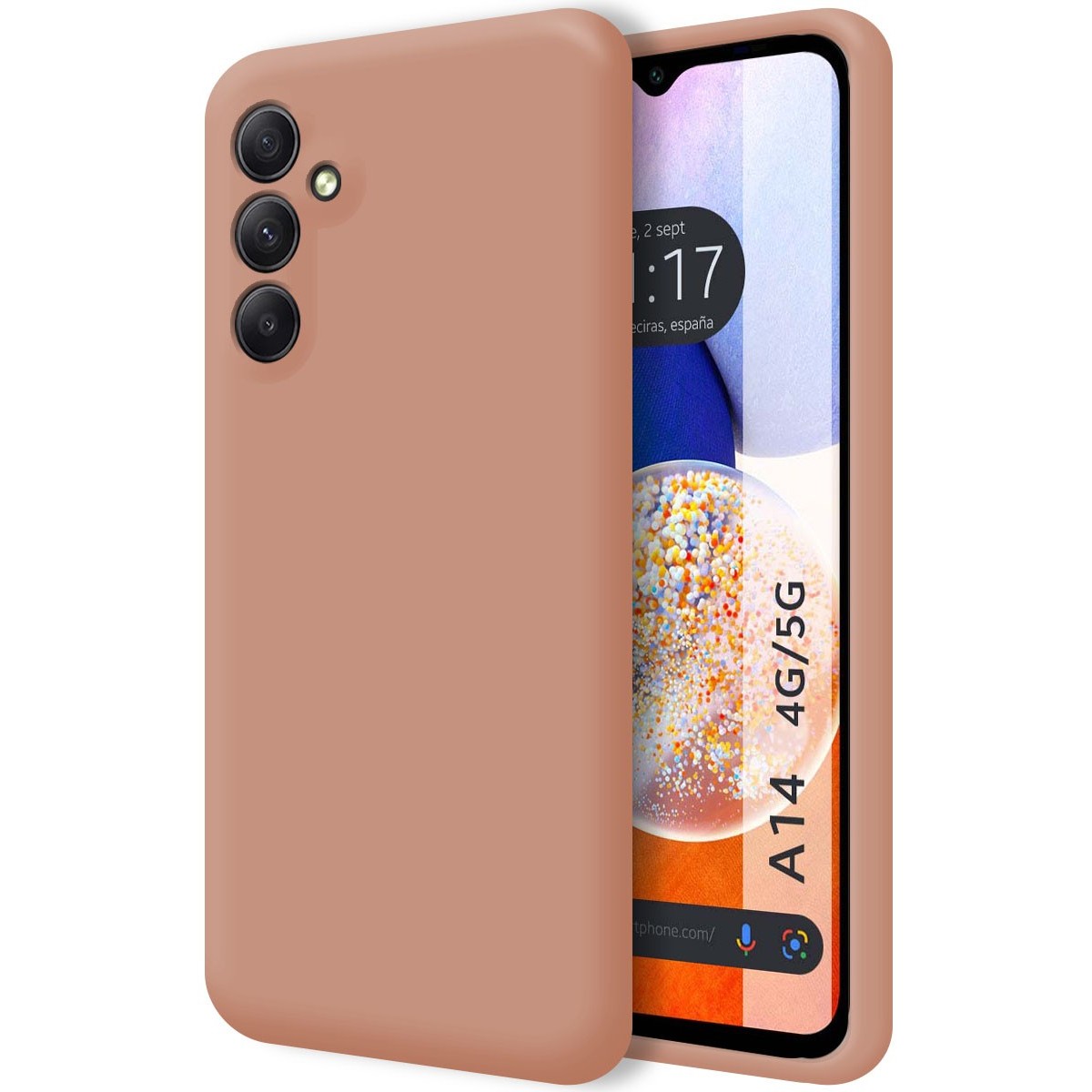 Funda Silicona Líquida Ultra Suave para Samsung Galaxy A14 4G / 5G color Rosa