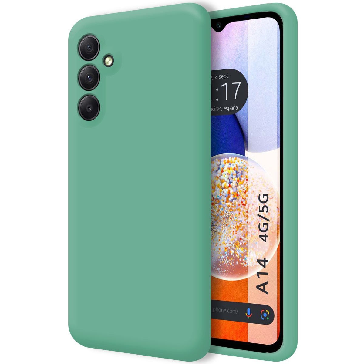 Funda Silicona Líquida Ultra Suave para Samsung Galaxy A14 4G / 5G color Verde
