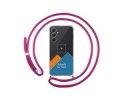 Personaliza tu Funda Colgante Transparente para Samsung Galaxy A54 5G con Cordon Rosa Fucsia Dibujo Personalizada