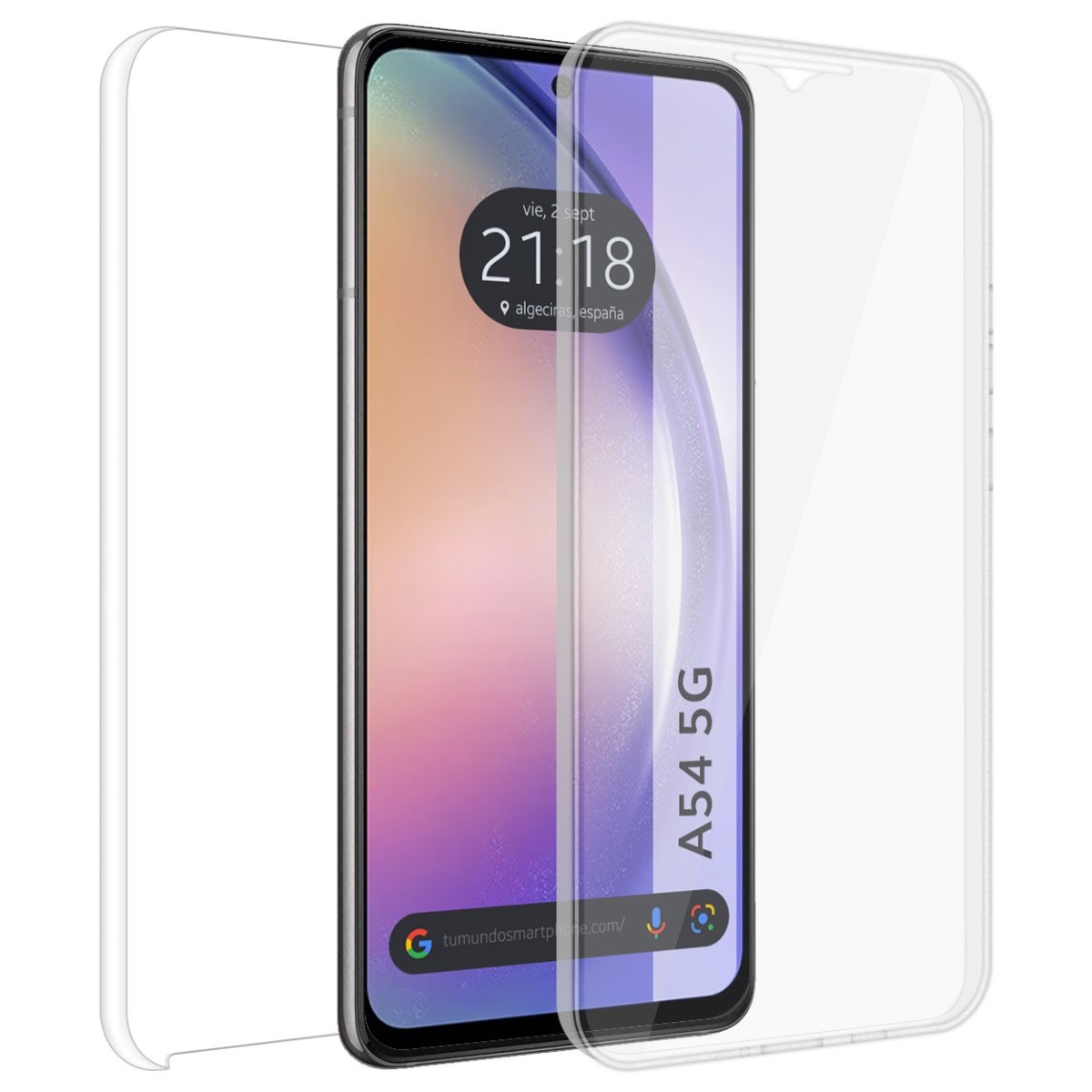 Funda Doble Transparente Pc + Tpu Full Body 360 para Samsung Galaxy A54 5G