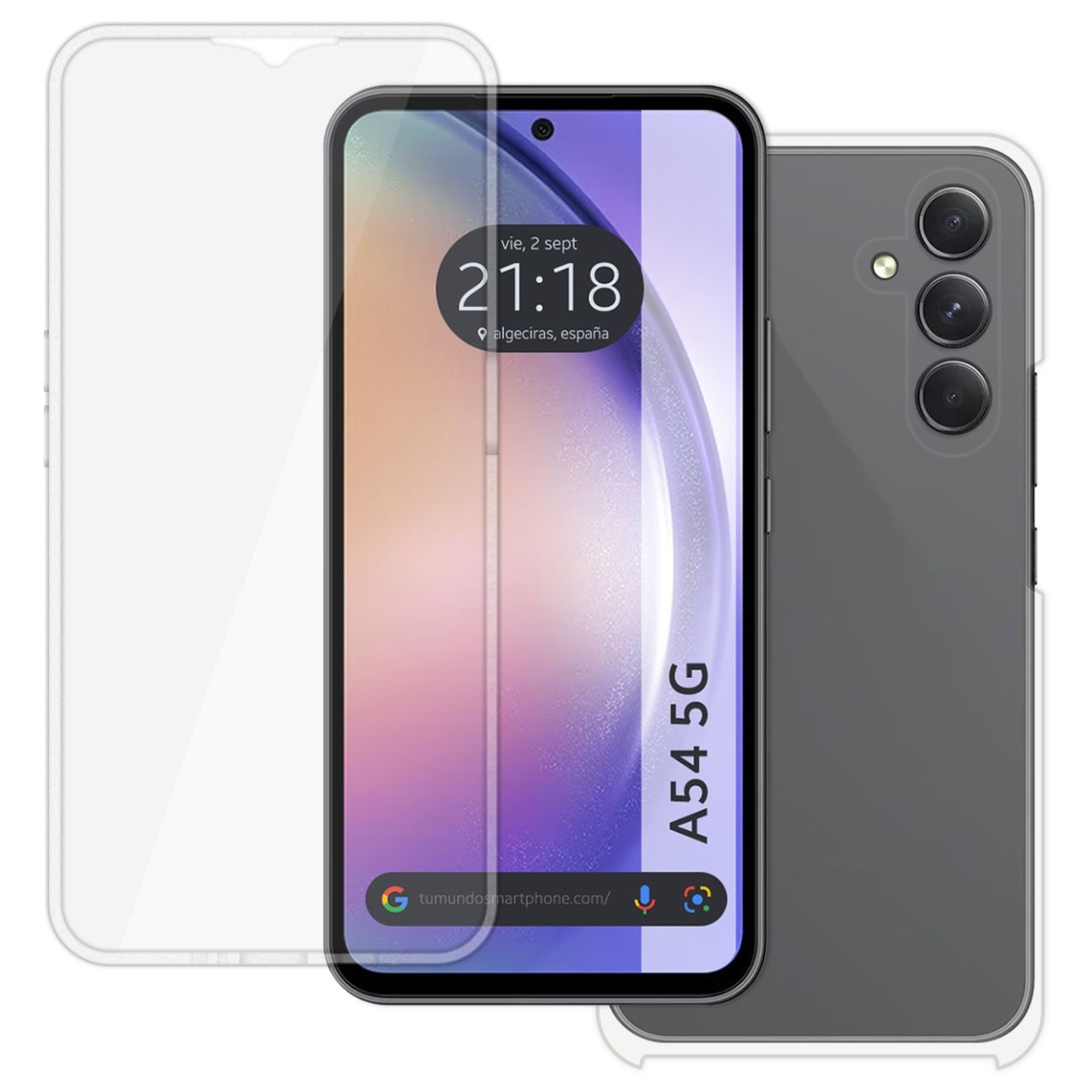 Funda Doble Transparente Pc + Tpu Full Body 360 para Samsung Galaxy A54 5G