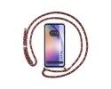 Funda Colgante Transparente para Samsung Galaxy A54 5G con Cordon Rosa / Dorado