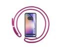 Funda Colgante Transparente para Samsung Galaxy A54 5G con Cordon Rosa Fucsia