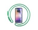 Funda Colgante Transparente para Samsung Galaxy A54 5G con Cordon Verde Agua