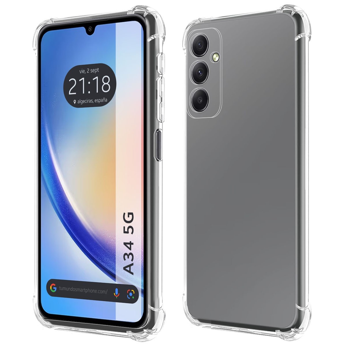 Funda Silicona Antigolpes Transparente para Samsung Galaxy A34 5G