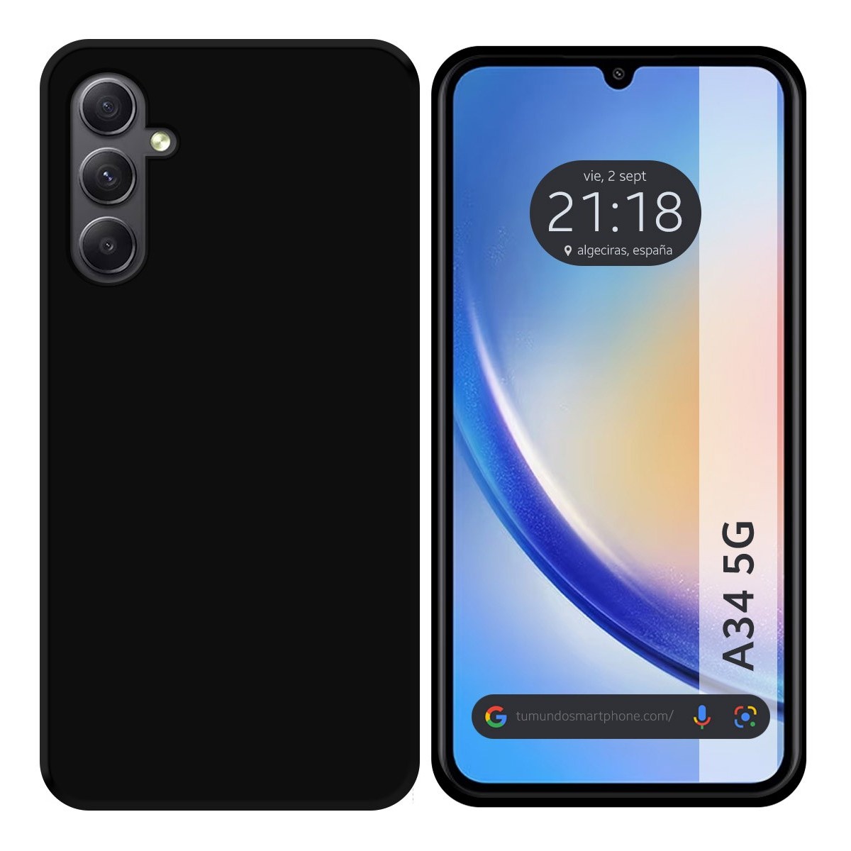 Funda Silicona Gel TPU Negra para Samsung Galaxy A34 5G