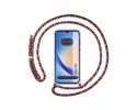 Funda Colgante Transparente para Samsung Galaxy A34 5G con Cordon Rosa / Dorado