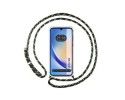 Funda Colgante Transparente para Samsung Galaxy A34 5G con Cordon Verde / Dorado