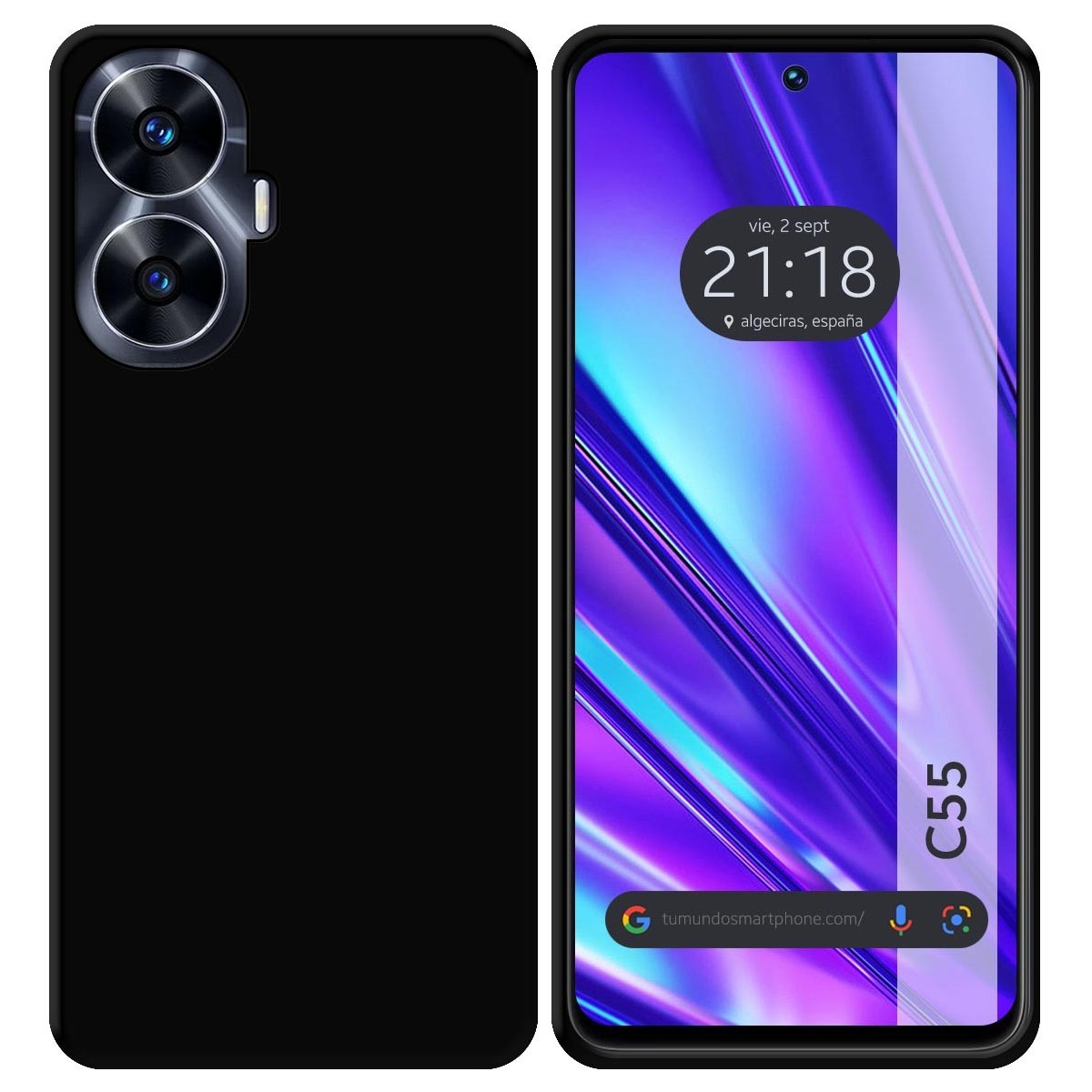 Funda Silicona Gel TPU Negra para Realme C55