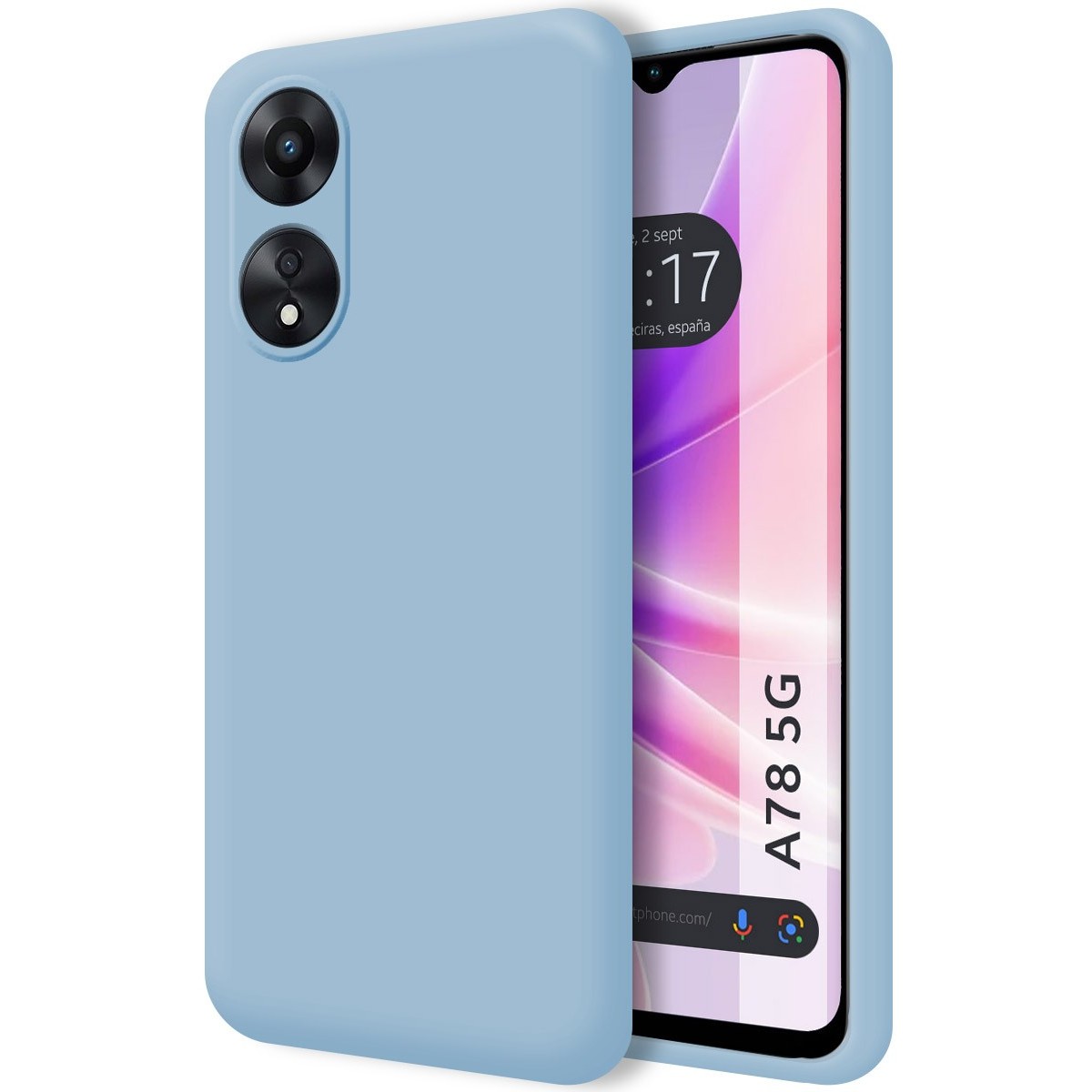 Funda Silicona Líquida Ultra Suave para Oppo A78 5G color Azul