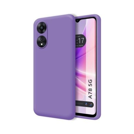 Funda Silicona Líquida Ultra Suave para Oppo A78 5G color Morada