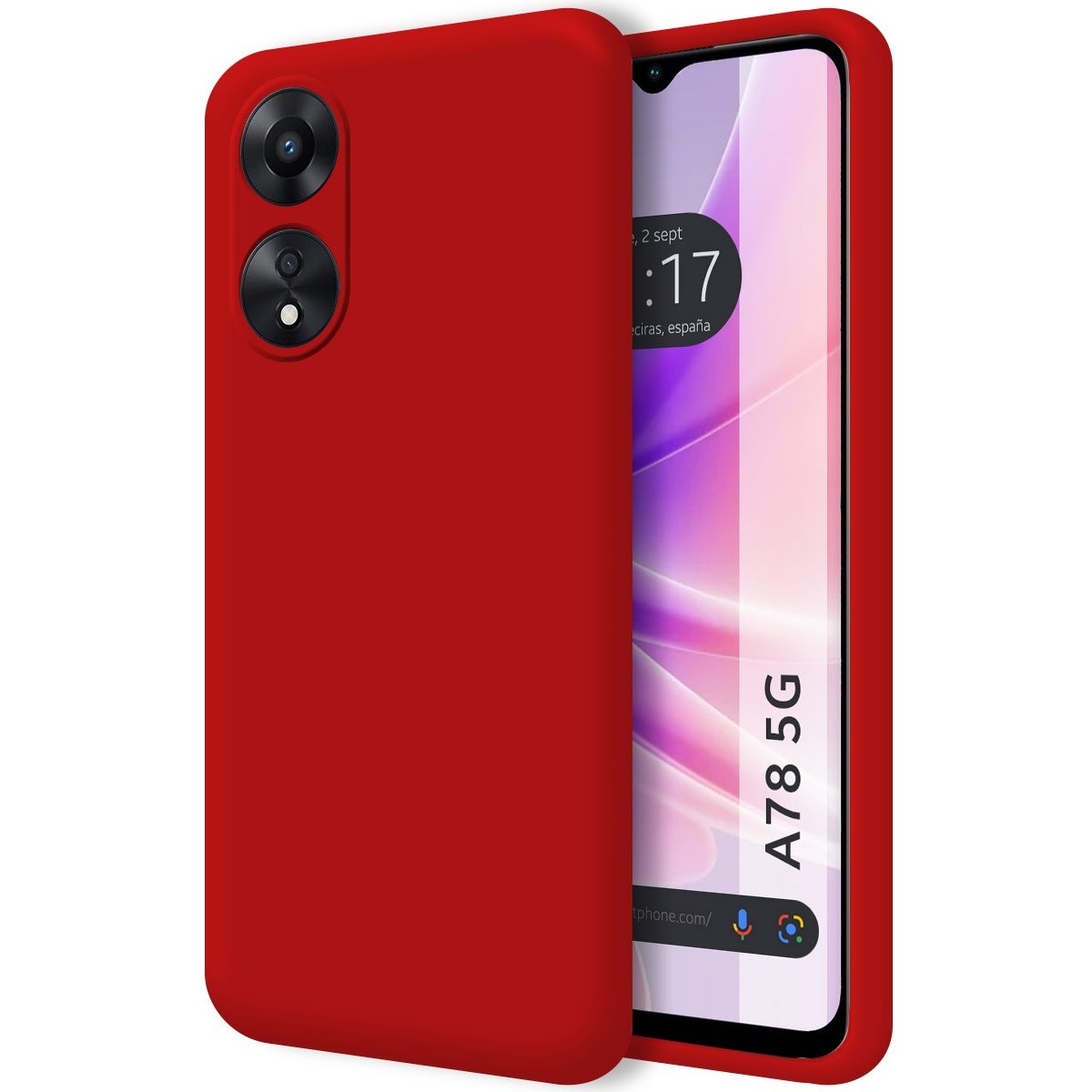 Funda Silicona Líquida Ultra Suave para Oppo A78 5G color Roja