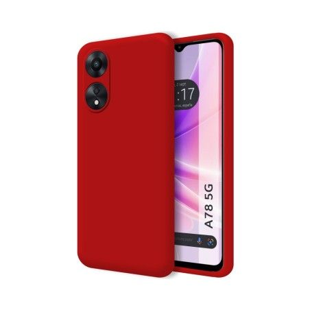 Funda Silicona Líquida Ultra Suave para Oppo A78 5G color Roja