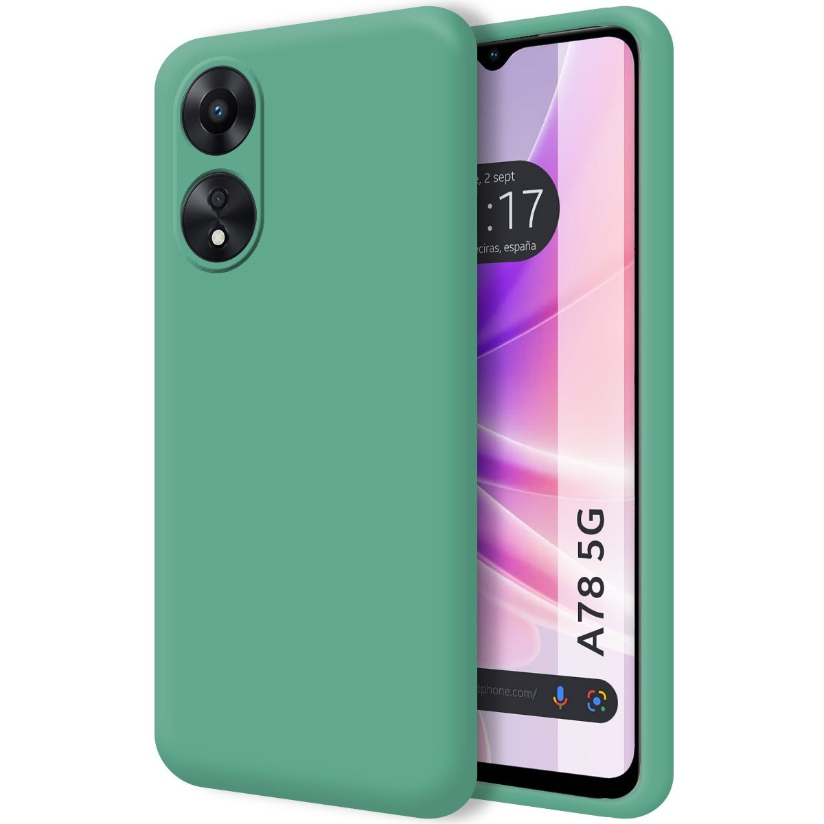 Funda Silicona Líquida Ultra Suave para Oppo A78 5G color Verde