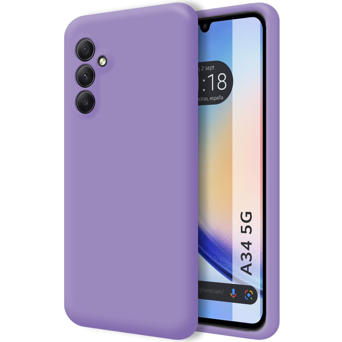 Funda Silicona Líquida Ultra Suave para Samsung Galaxy A34 5G color Morada