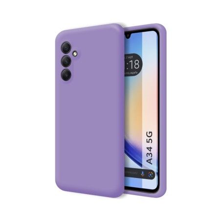 Funda Silicona Líquida Ultra Suave para Samsung Galaxy A34 5G color Morada