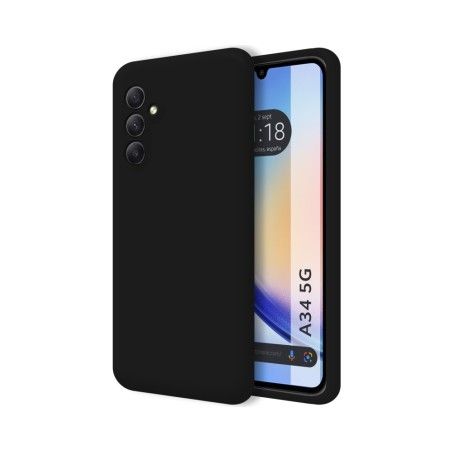 Funda Silicona Líquida Ultra Suave para Samsung Galaxy A34 5G color Negra