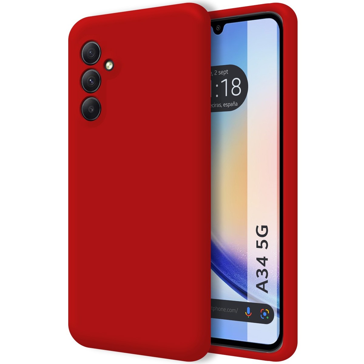 Funda Silicona Líquida Ultra Suave para Samsung Galaxy A34 5G color Roja