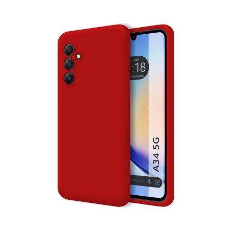 Funda Silicona Líquida Ultra Suave para Samsung Galaxy A34 5G color Roja