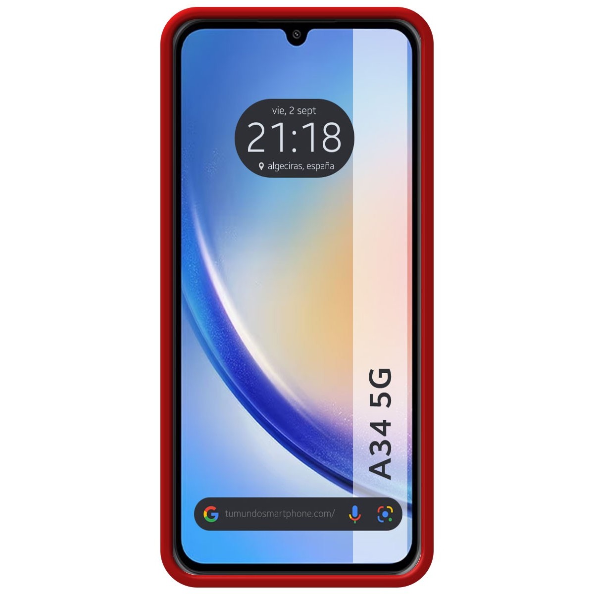 Funda Silicona Líquida Ultra Suave para Samsung Galaxy A34 5G color Roja