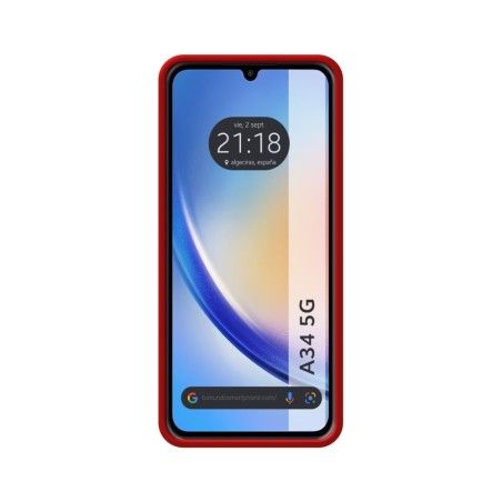 Funda Silicona Líquida Ultra Suave para Samsung Galaxy A34 5G color Roja