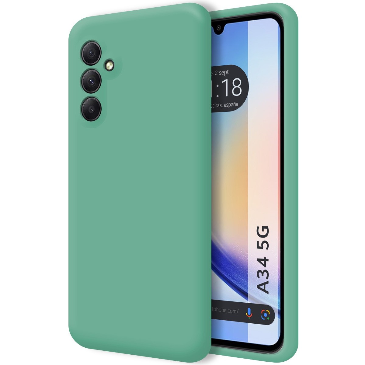 Funda Silicona Líquida Ultra Suave para Samsung Galaxy A34 5G color Verde