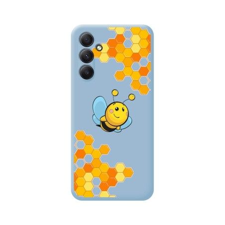 Funda Silicona Líquida Azul para Samsung Galaxy A14 4G / 5G diseño Abeja Dibujos