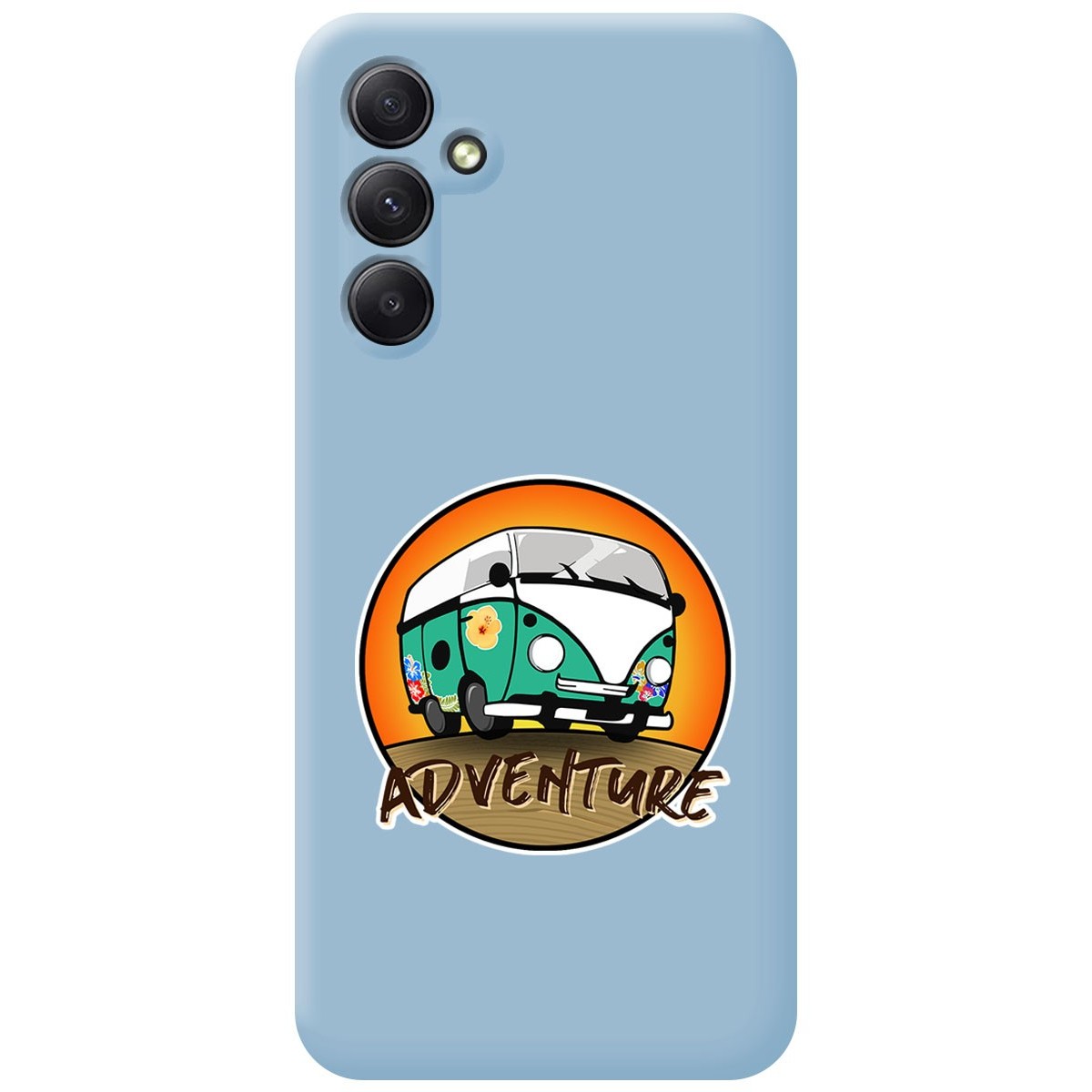 Funda Silicona Líquida Azul para Samsung Galaxy A14 4G / 5G diseño Adventure Dibujos