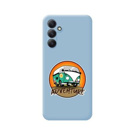 Funda Silicona Líquida Azul para Samsung Galaxy A14 4G / 5G diseño Adventure Dibujos