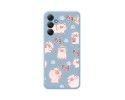 Funda Silicona Líquida Azul para Samsung Galaxy A14 4G / 5G diseño Cerdos Dibujos