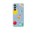 Funda Silicona Líquida Azul para Samsung Galaxy A14 4G / 5G diseño Espacio Dibujos